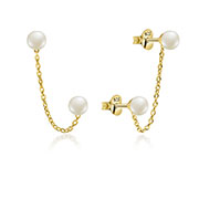 Gold plated sterling silver stud with fresh water pearl.