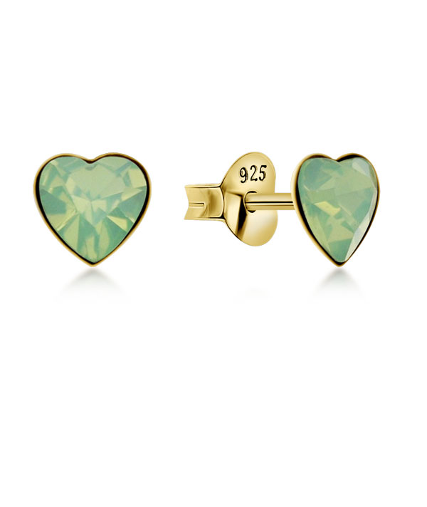 Gold plated sterling silver stud with crystal.