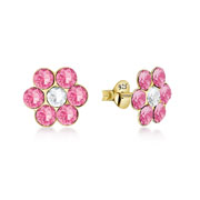 Gold plated sterling silver stud with crystal.