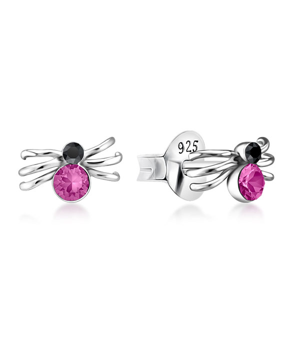 925 Sterling silver stud with crystals.