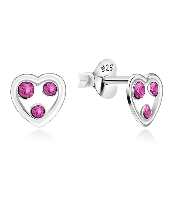 925 Sterling silver stud with crystals.