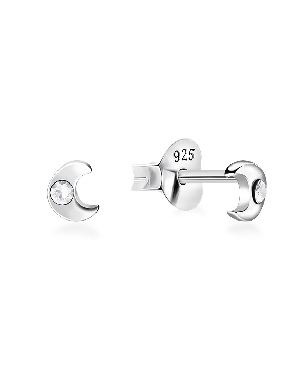 925 Sterling silver stud with crystals.