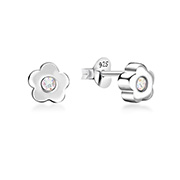 925 Sterling silver stud with crystals.