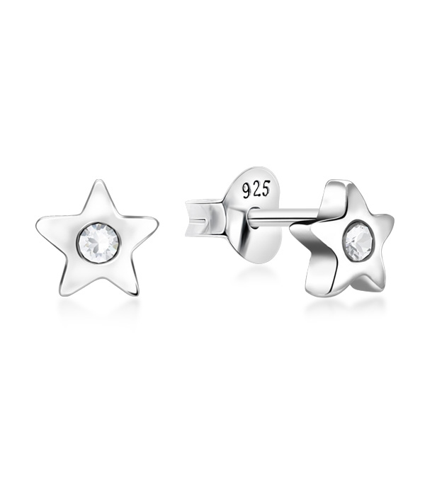 925 Sterling silver stud with crystals.