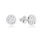 925 Sterling silver stud with multi crystals.