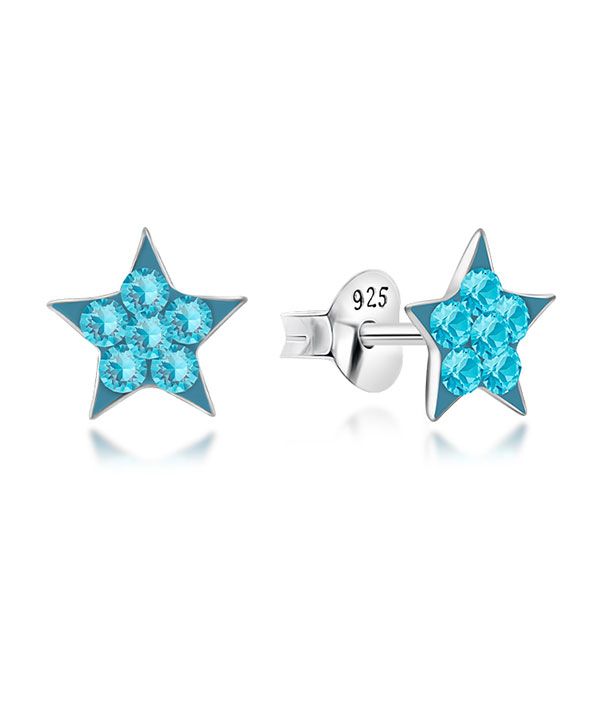925 Sterling silver stud with multi crystals.