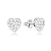 925 Sterling silver stud with multi crystals.