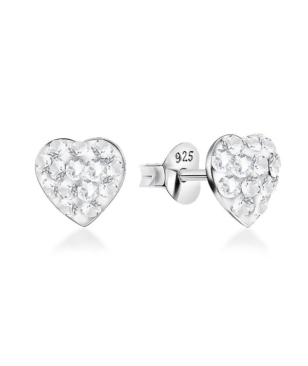 925 Sterling silver stud with multi crystals.