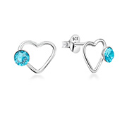 925 Sterling silver stud with crystals.