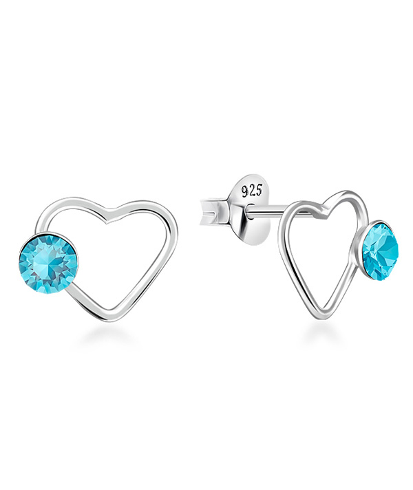 925 Sterling silver stud with crystals.
