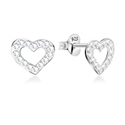 925 sterling silver multi crystals stud.