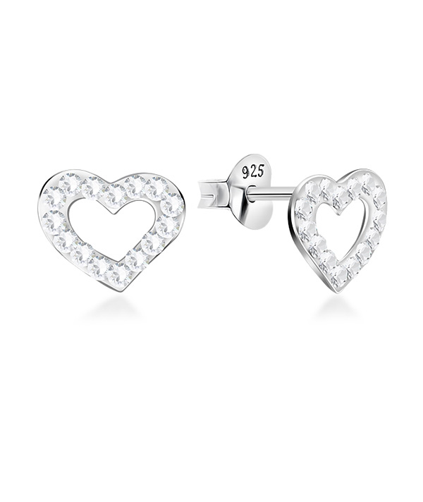 925 sterling silver multi crystals stud.