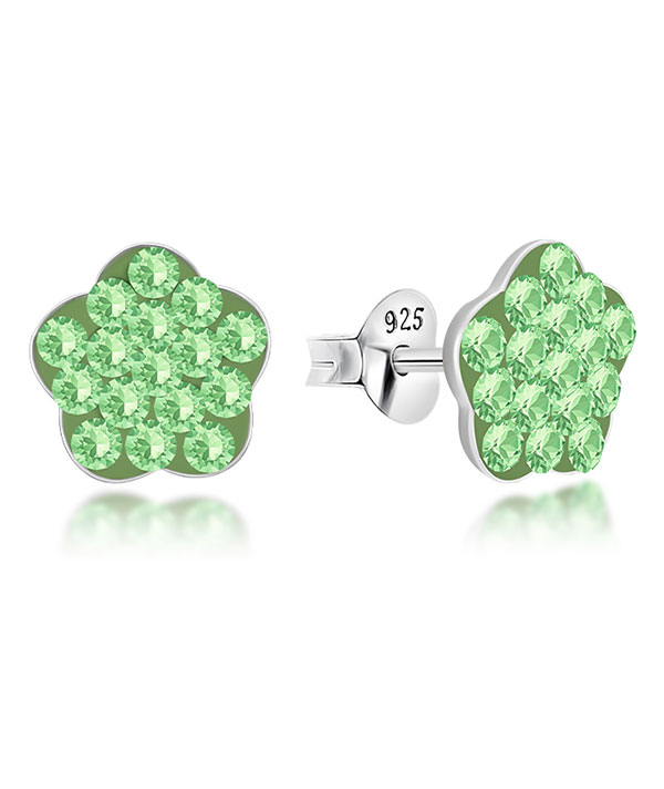 925 Sterling silver stud with multi crystals.