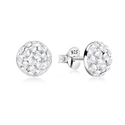 925 sterling silver multi crystals stud.