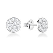 925 Sterling silver stud with multi crystals.