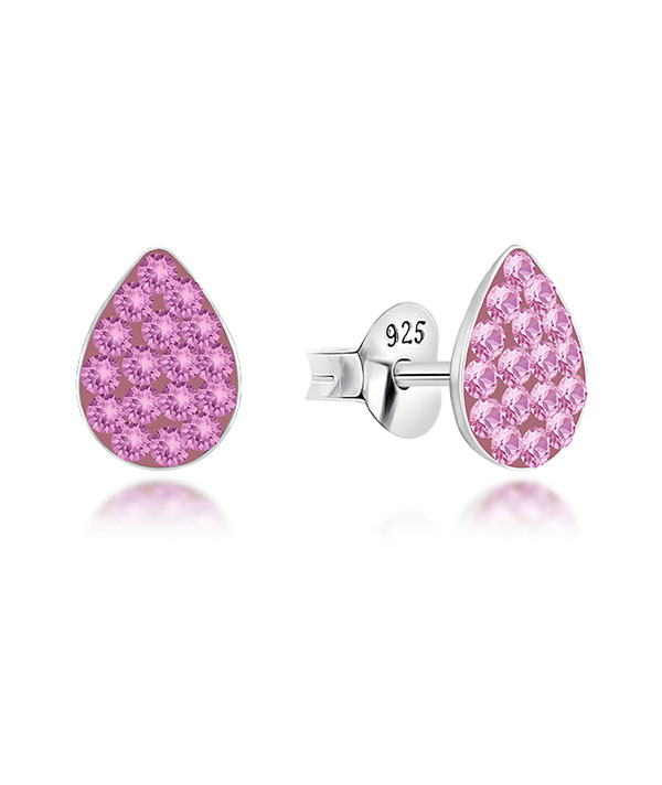 925 Sterling silver stud with multi crystals.