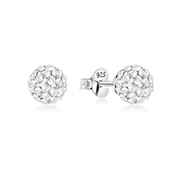 925 sterling silver multi crystals stud.