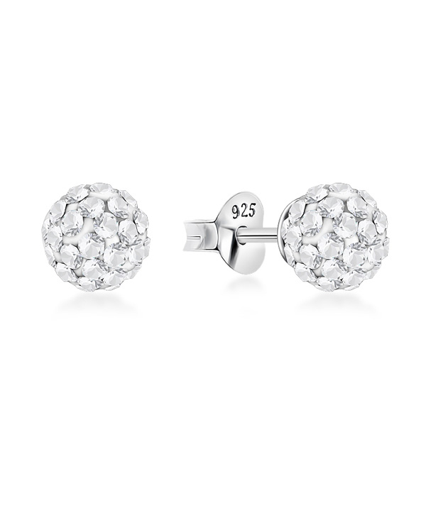 925 sterling silver multi crystals stud.