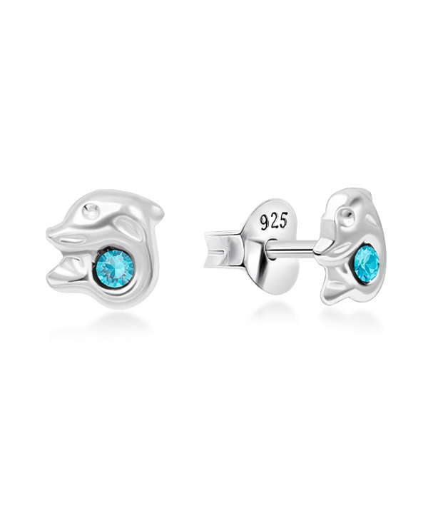 925 Sterling silver stud with crystals.