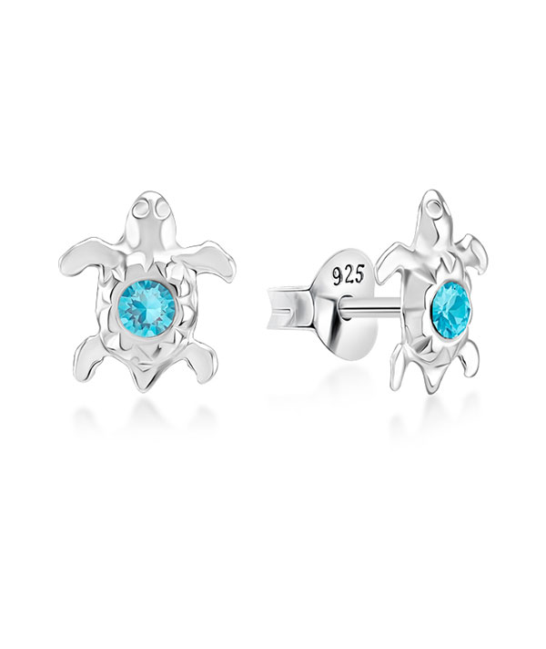 925 Sterling silver stud with crystals.