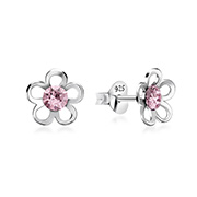 925 Sterling silver stud with crystals.