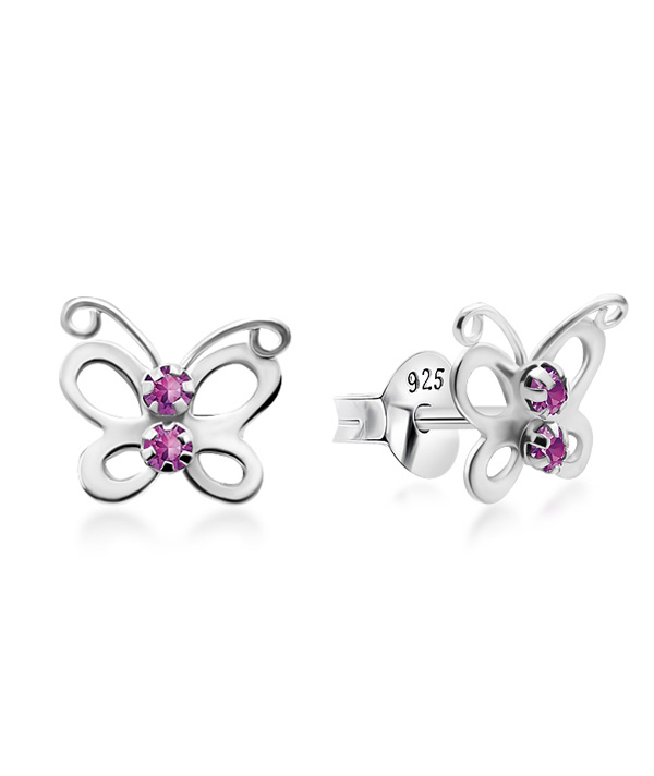 925 Sterling silver stud with crystals.