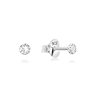 925 Sterling silver stud with crystals.