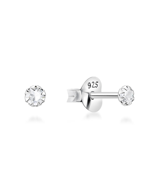 925 Sterling silver stud with crystals.