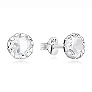 925 Sterling silver stud with crystals.