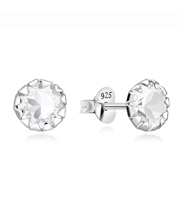 925 Sterling silver stud with crystals.