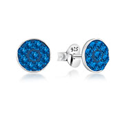 925 Sterling silver stud with multi crystals.