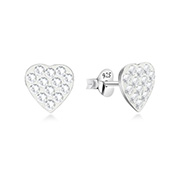 925 sterling silver multi crystals stud.