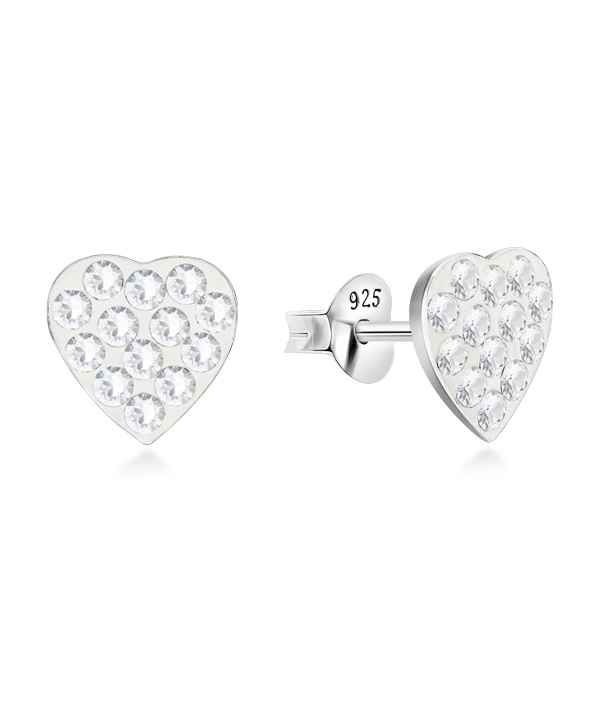 925 sterling silver multi crystals stud.