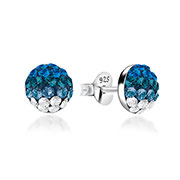 925 Sterling silver stud with multi crystals.