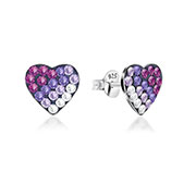 925 Sterling silver stud with multi crystals.