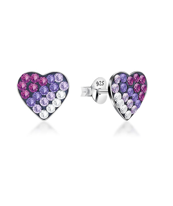925 Sterling silver stud with multi crystals.
