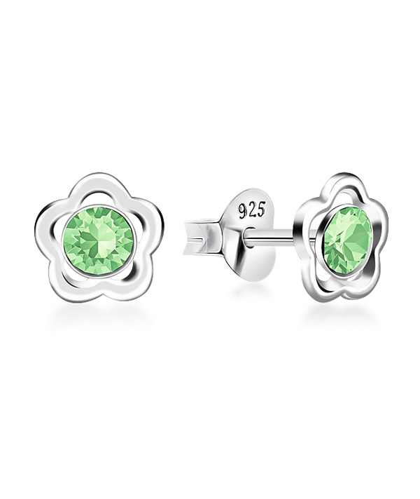925 Sterling silver stud with crystals.