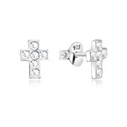 925 Sterling silver stud with crystals.
