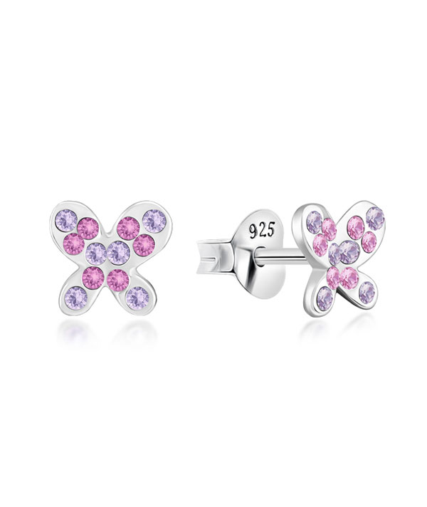 Butterfly Stud Earrings in Sterling Silver