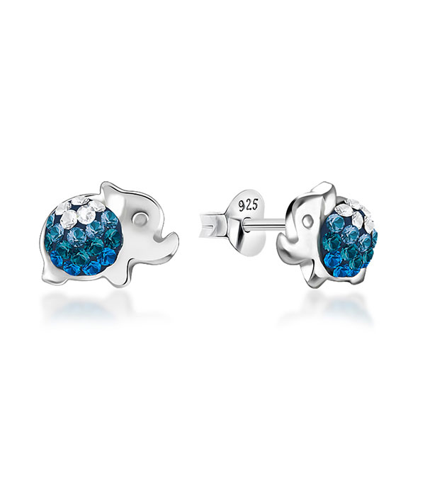 925 Sterling silver stud with multi crystals.