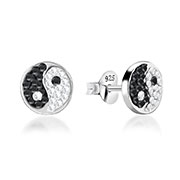925 Sterling silver stud with multi crystals.