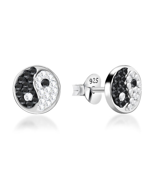 925 Sterling silver stud with multi crystals.