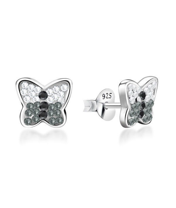 925 Sterling silver stud with multi crystals.