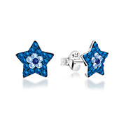 925 Sterling silver stud with multi crystals.