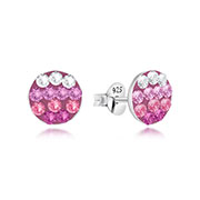 925 Sterling silver stud with multi crystals.