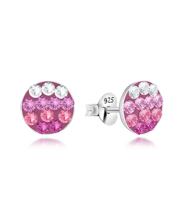 925 Sterling silver stud with multi crystals.