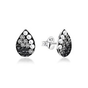 925 Sterling silver stud with multi crystals.