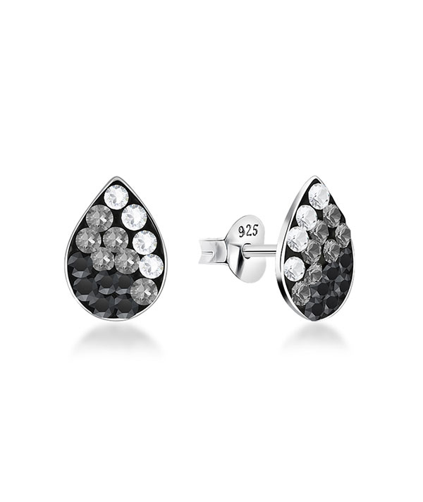 925 Sterling silver stud with multi crystals.