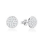 925 Sterling silver stud with multi crystals.