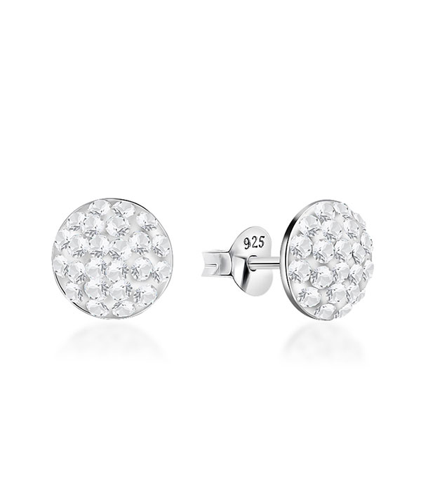 925 Sterling silver stud with multi crystals.